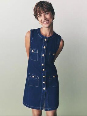 Ann Taylor Sleeveless Denim Sheath Dress
